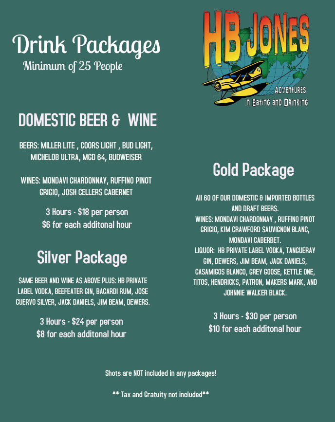 hb jones halfway house golf party menus